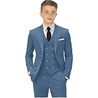 Boys Double Breasted Suit for Kids Tuxedo Boy Formal Suits 5 Pieces Wedding Guest Outfit Prom Dress Clothes - Image 2