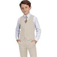 Boys Suit Kids Formal Easter Outfit Wedding Ring Bearer Suits for Boys Dress Vest Pants Set with Shirt and Tie - Image 3