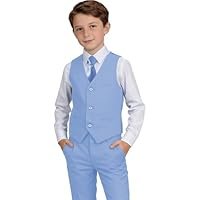 Boys Suit Kids Formal Easter Outfit Wedding Ring Bearer Suits for Boys Dress Vest Pants Set with Shirt and Tie - Image 2