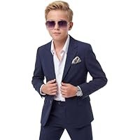 WULFUL Boys' Slim Fit Suit 3 Pieces:Jacket, Pants, Shirt,Summer Suit Set for Teens Boys Wedding Beach - Image 3