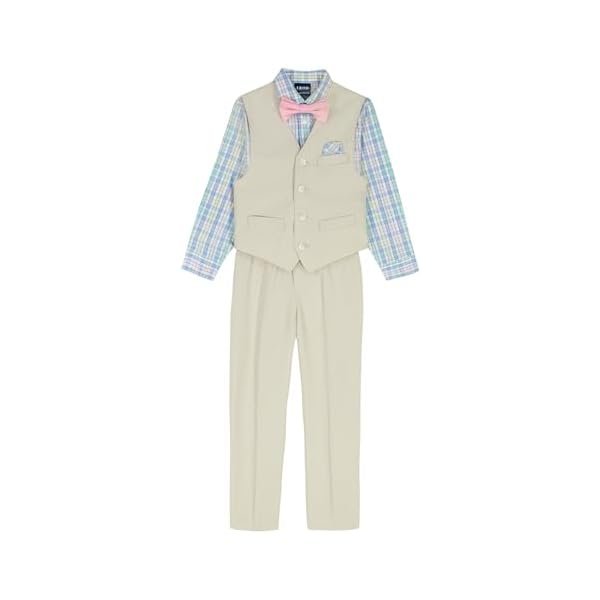 IZOD Boys' 4-piece Formal Dress Up Suit Set, Vest, Pants, Collared Shirt, and Tie - Image 3