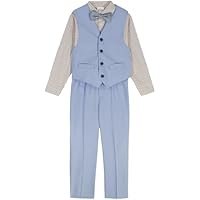 Van Heusen Boys' 4-piece Formal Suit Set, Vest, Pants, Collared Dress Shirt, and Tie - Image 4
