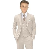 Boys Double Breasted Suit for Kids Tuxedo Boy Formal Suits 5 Pieces Wedding Guest Outfit Prom Dress Clothes - Image 4