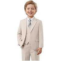 Boys 5 Piece Wedding Suit Slim Fit Kids Double Breasted Tuxedo Formal Suits for Teen Toddler Ring Bearer Outfit - Image 4