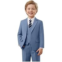 Boys 5 Piece Wedding Suit Slim Fit Kids Double Breasted Tuxedo Formal Suits for Teen Toddler Ring Bearer Outfit - Image 3