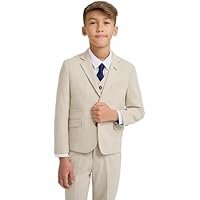 SIRRI Men’s Boys Textured Suit, 3-Piece Slim Fit, Smart-Casual & Formal Attire - Image 2
