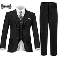 Boys Suit Kids Tuxedo Suits for Boys Formal Blazer Suit Set Easter Wedding Outfit with Tie and Pocket Square - Image 3