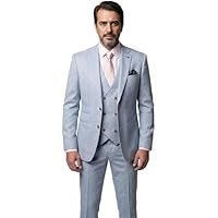 Men’s & Boys Glen Check 3-Piece Suit Tweed-Like Tailored Fit Father & Son Wedding Outfit - Image 4