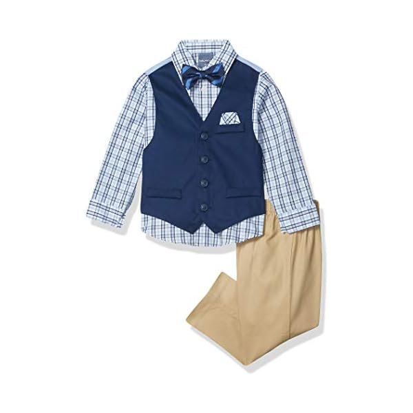 Nautica Boys' 4-piece Formal Suit Set with Vest, Pants, Collared Dress Shirt, and Tie - Image 4