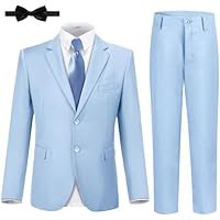 JPF Boys Formal Suits Slim Fit 5 Piece Kids Suit Jacket Pants Set with Dress Shirt and Tie for Wedding Prom - Image 3