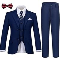 Boys Suit Kids Tuxedo Suits for Boys Formal Blazer Suit Set Easter Wedding Outfit with Tie and Pocket Square - Image 2