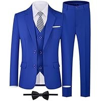 WULFUL Boys' Formal Suit Set,Slim Fit Tuxedo Wedding Suit 6-16 Years with Adjustable Waist - Image 4