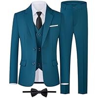 WULFUL Boys' Formal Suit Set,Slim Fit Tuxedo Wedding Suit 6-16 Years with Adjustable Waist - Image 2