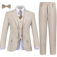 Boys Suit Kids Tuxedo Suits for Boys Formal Blazer Suit Set Easter Wedding Outfit with Tie and Pocket Square - Image 4