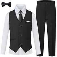 WULFUL Boys Suits 5-Pieces Formal Slim Fit Tuxedo Suit Set,Teen Suits for Wedding Ring Bearer Church Outfit - Image 5