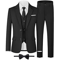 WULFUL Boys' Formal Suit Set,Slim Fit Tuxedo Wedding Suit 6-16 Years with Adjustable Waist - Image 5
