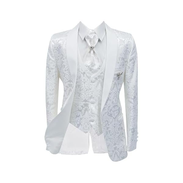 SIRRI Boys Patterned Communion Tuxedo Suit 5 PC Set Wedding Dinner Prom Age 1-16 - Image 3
