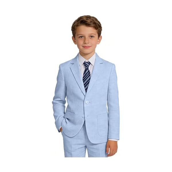 Suits for Boy Lightweight Slim Fit 3 Piece Formal Suit Blazer Pants Tie Set Kids Tuxedo Casual Wedding Party Outfit